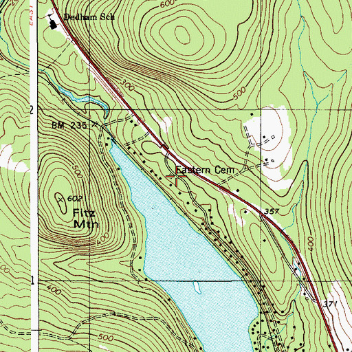 Topographic Map of Eastern Cemetery, ME
