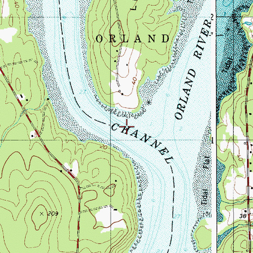 Topographic Map of Eastern Channel, ME