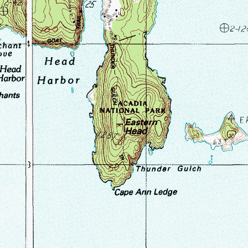 Topographic Map of Eastern Head, ME