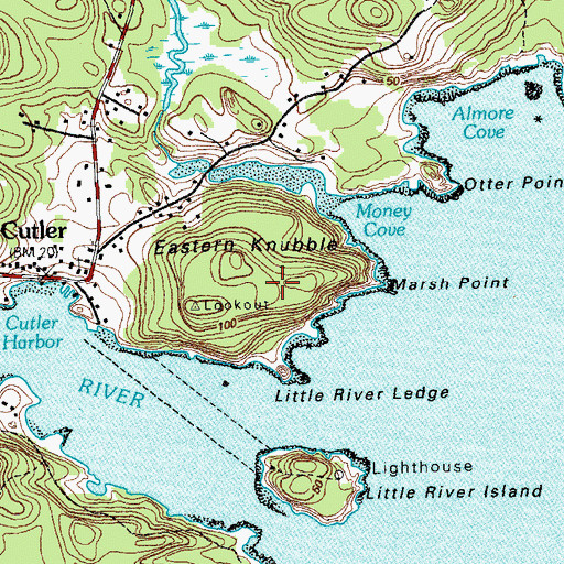 Topographic Map of Eastern Knubble, ME