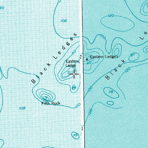 Topographic Map of Eastern Ledge, ME