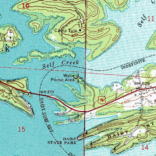 Topographic Map of Wylie Picnic Area, AR