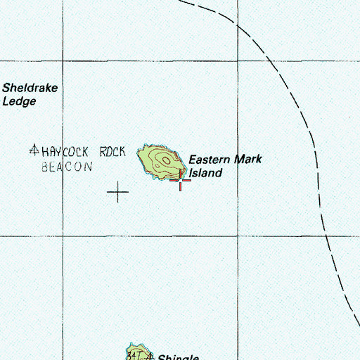 Topographic Map of Eastern Mark Island, ME