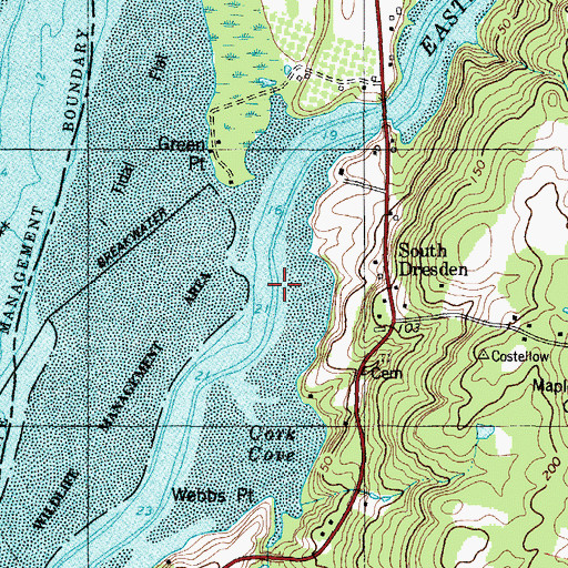 Topographic Map of Eastern River, ME