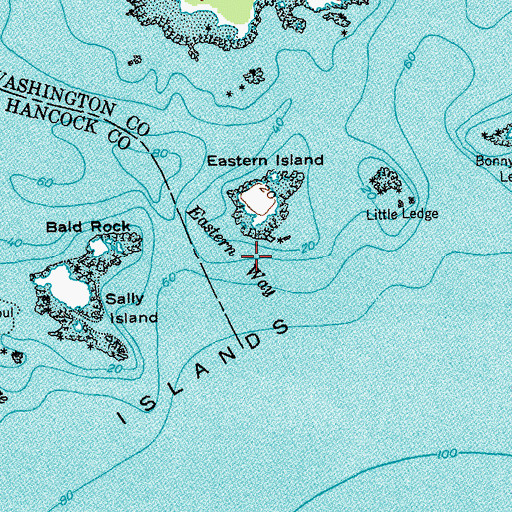Topographic Map of Eastern Way, ME