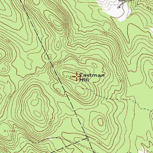 Topographic Map of Eastman Hill, ME