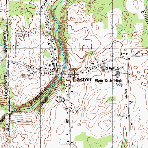 Topographic Map of Easton, ME