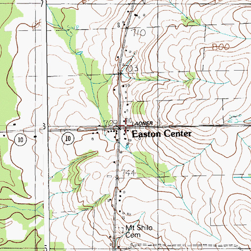 Topographic Map of Easton Center, ME