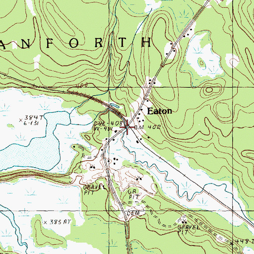Topographic Map of Eaton, ME