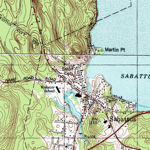 Topographic Map of Eaton Cemetery, ME