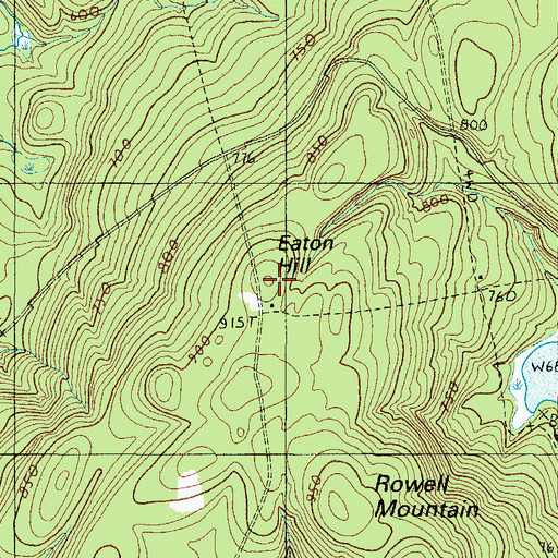 Topographic Map of Eaton Hill, ME