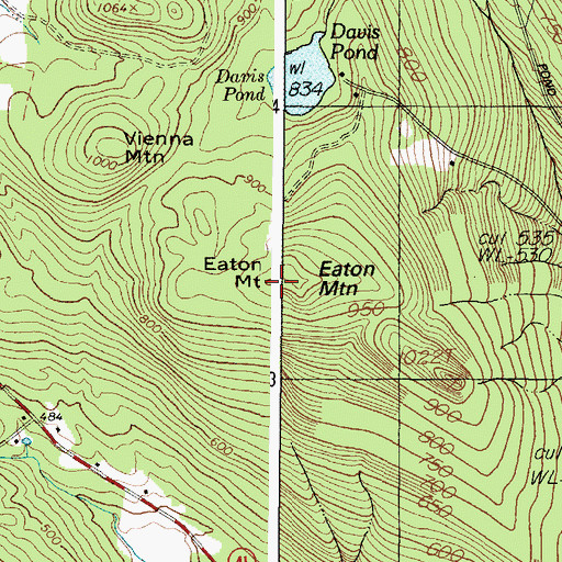 Topographic Map of Eaton Mountain, ME