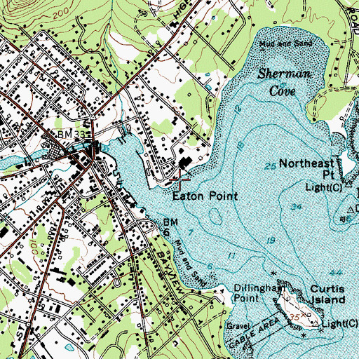 Topographic Map of Eaton Point, ME