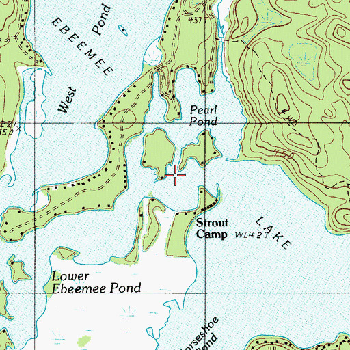 Topographic Map of Ebeemee Lake, ME