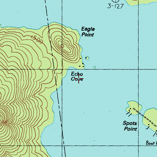 Topographic Map of Echo Cove, ME