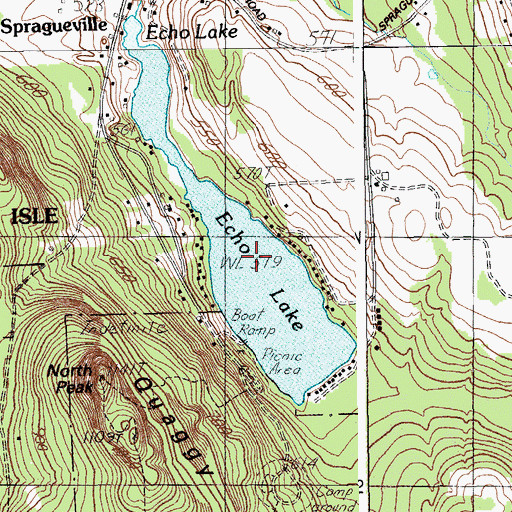 Topographic Map of Echo Lake, ME