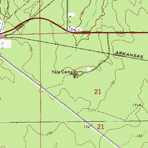 Topographic Map of Yale Camp, AR