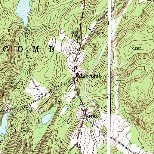 Topographic Map of Edgecomb, ME