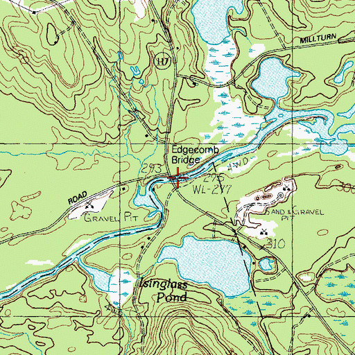 Topographic Map of Edgecomb Bridge, ME