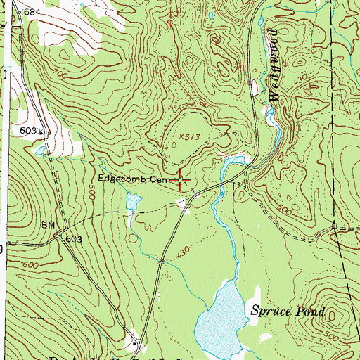 Topographic Map of Edgecomb Cemetery, ME