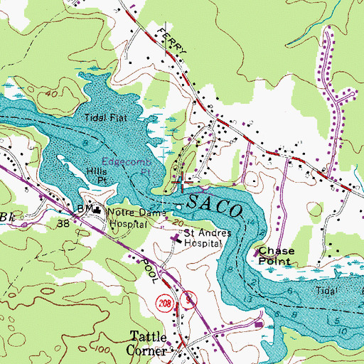 Topographic Map of Edgecomb Point, ME