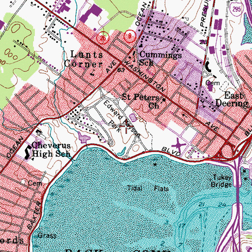 Topographic Map of Edward Payson Park, ME