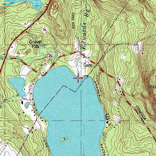 Topographic Map of Edwards Brook, ME