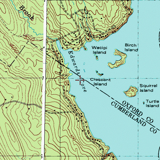 Topographic Map of Edwards Cove, ME