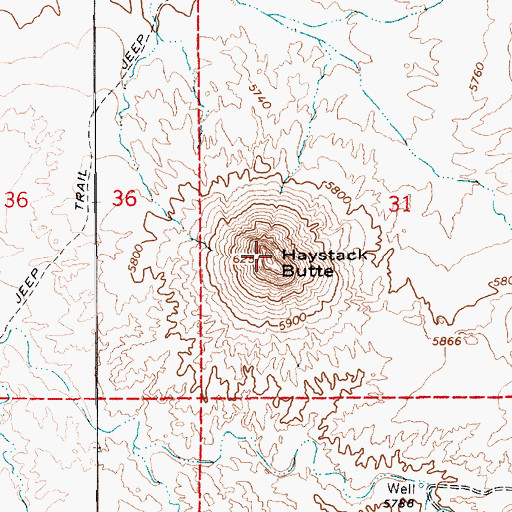 Topographic Map of Haystack Butte, AZ