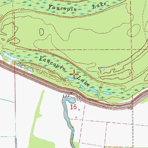 Topographic Map of Yancopin Lake, AR