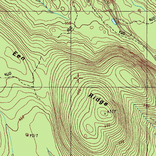 Topographic Map of Een Ridge, ME