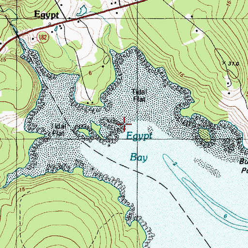 Topographic Map of Egypt Bay, ME