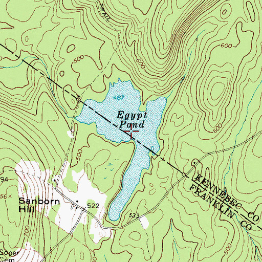 Topographic Map of Egypt Pond, ME
