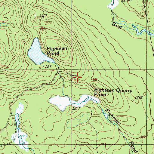 Topographic Map of Eighteen Quarry Pond, ME