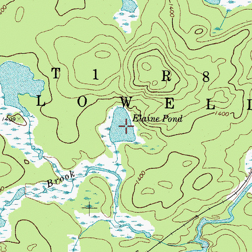Topographic Map of Elaine Pond, ME