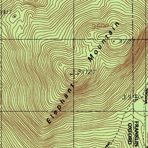 Topographic Map of Elephant Mountain, ME