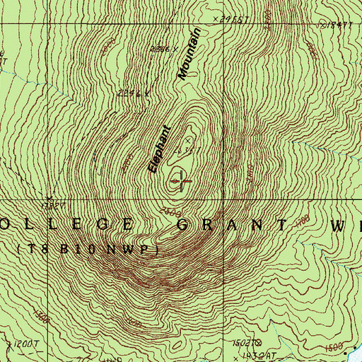 Topographic Map of Elephant Mountain, ME