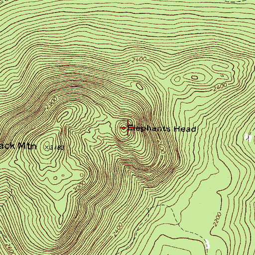 Topographic Map of Elephants Head, ME
