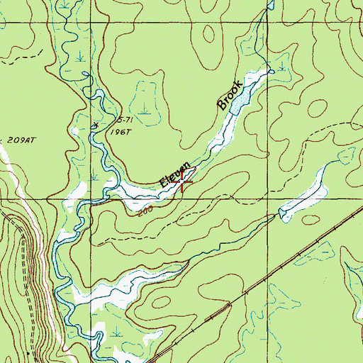 Topographic Map of Eleven Brook, ME