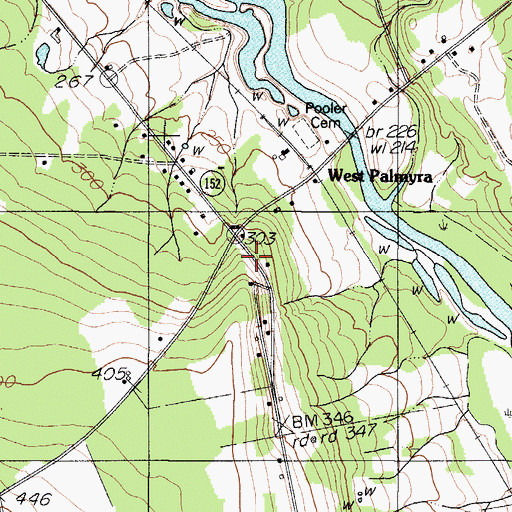 Topographic Map of Ell School, ME