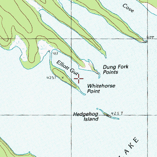 Topographic Map of Elliott Gut, ME