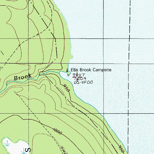 Topographic Map of Ellis Brook, ME