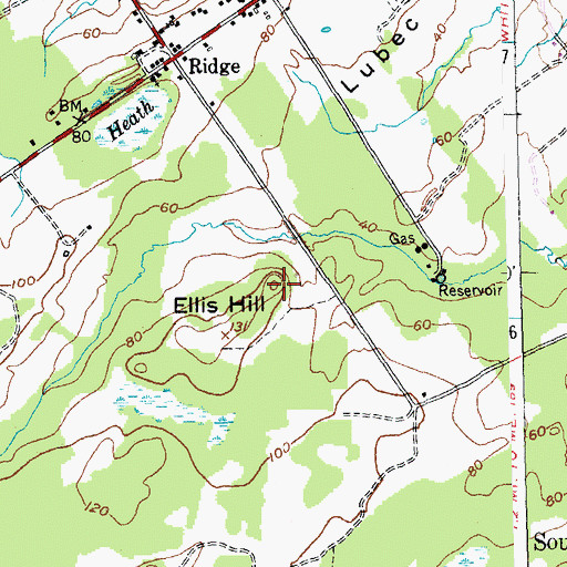 Topographic Map of Ellis Hill, ME