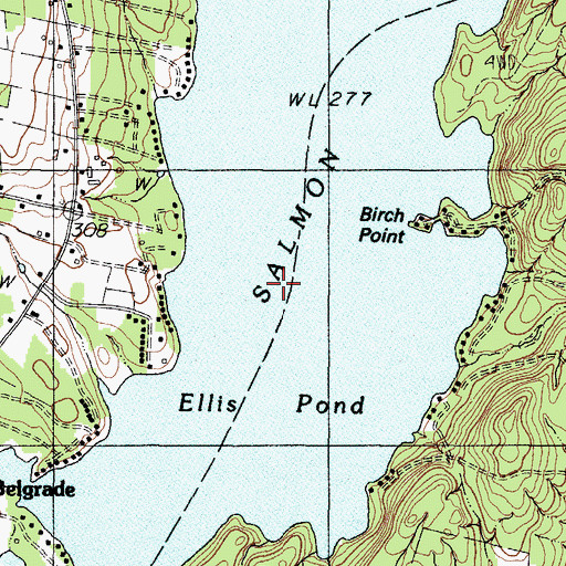 Topographic Map of Ellis Pond, ME