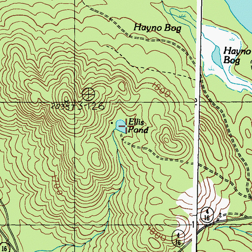 Topographic Map of Ellis Pond, ME