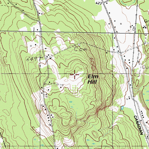 Topographic Map of Elm Hill, ME