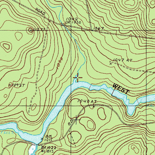 Topographic Map of Elm Stream, ME