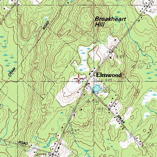 Topographic Map of Elmwood, ME