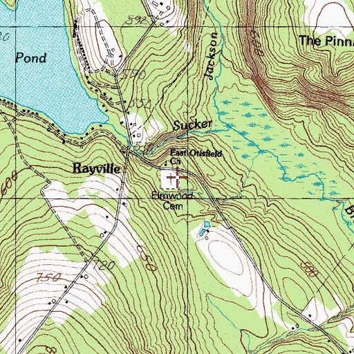 Topographic Map of Elmwood Cemetery, ME