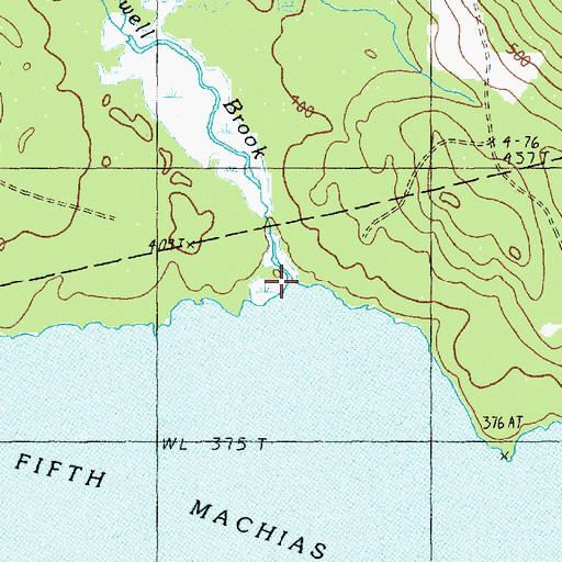 Topographic Map of Elwell Brook, ME